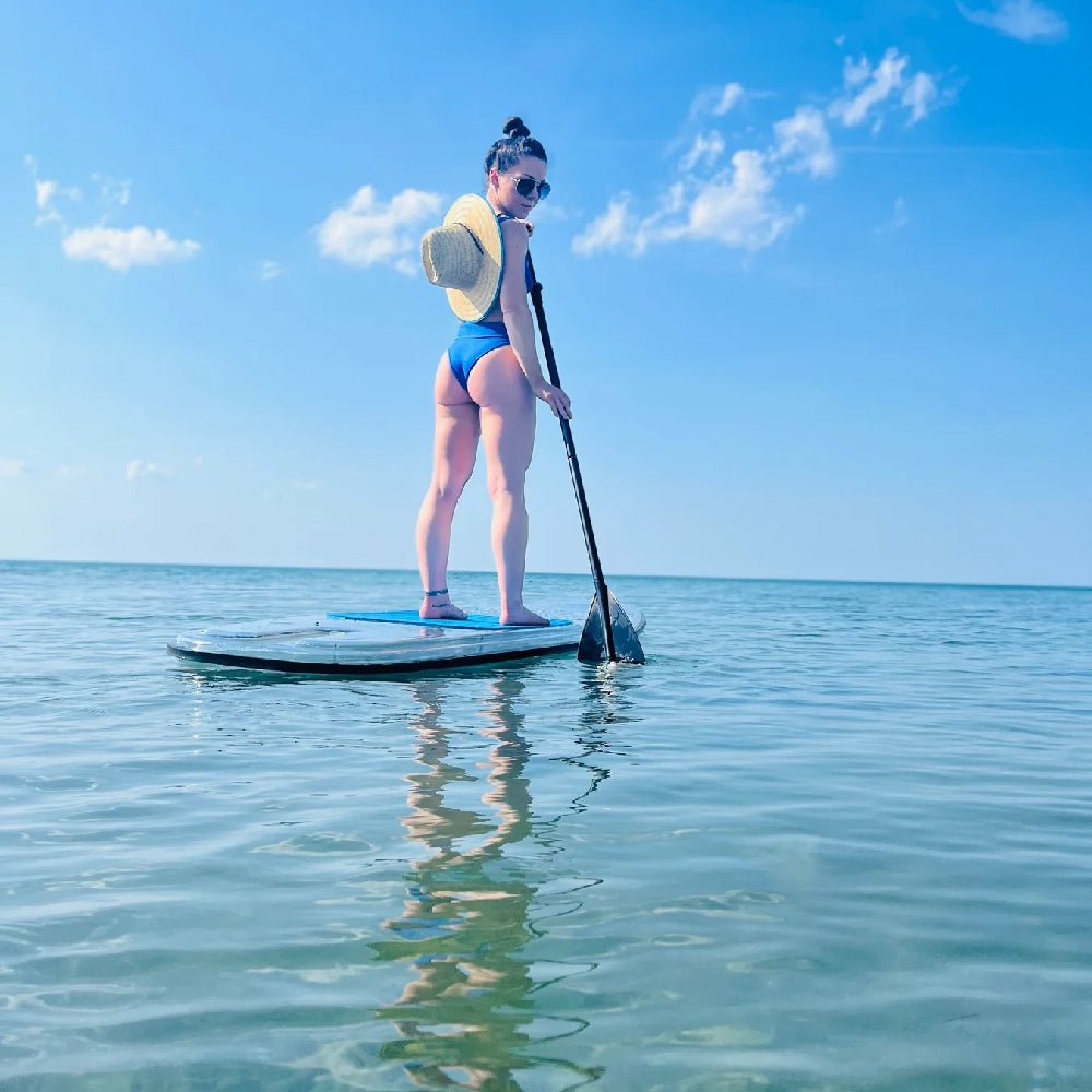 Crystal Kayak Premium 1-Person Outdoor Clear Transparent SUP With Paddle, 11FT (SAK37248)