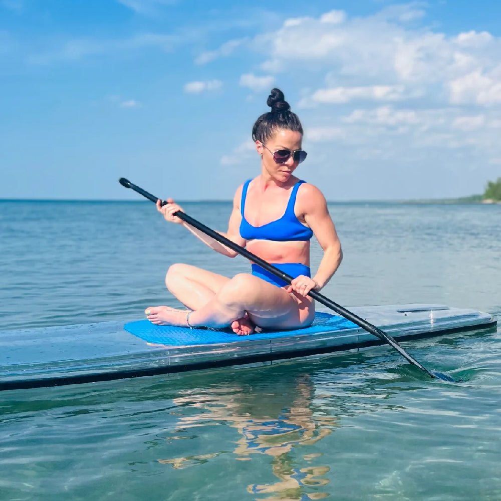 Crystal Kayak Premium 1-Person Outdoor Clear Transparent SUP With Paddle, 11FT (SAK37248)