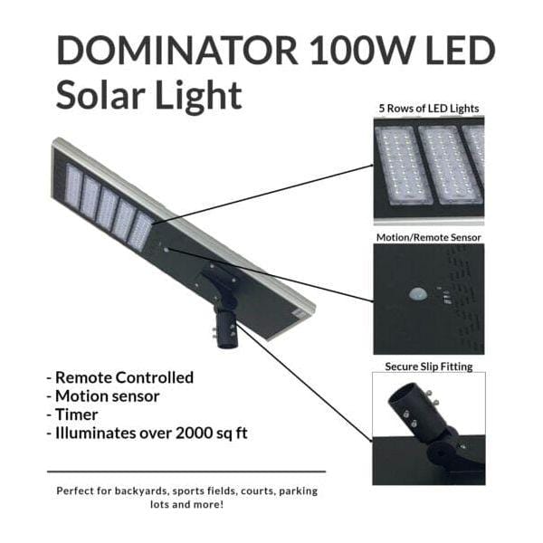 Dominator 16FT LED Solar Light Full Assembly