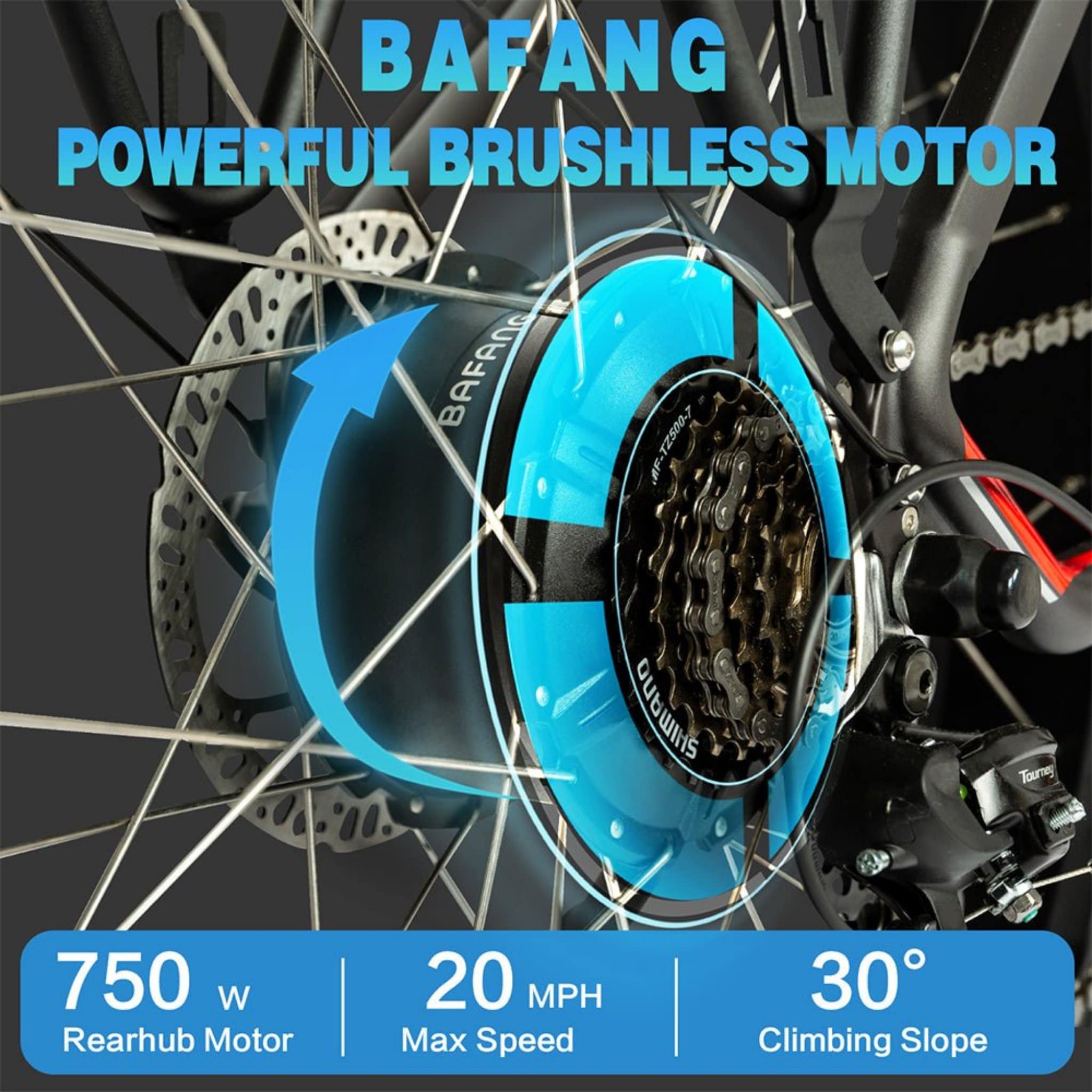 Dwmeigi MG8714 Artemis 26" 48V/16Ah 750W Fat Tire Electric Bike, 280LBS (SAK96154)