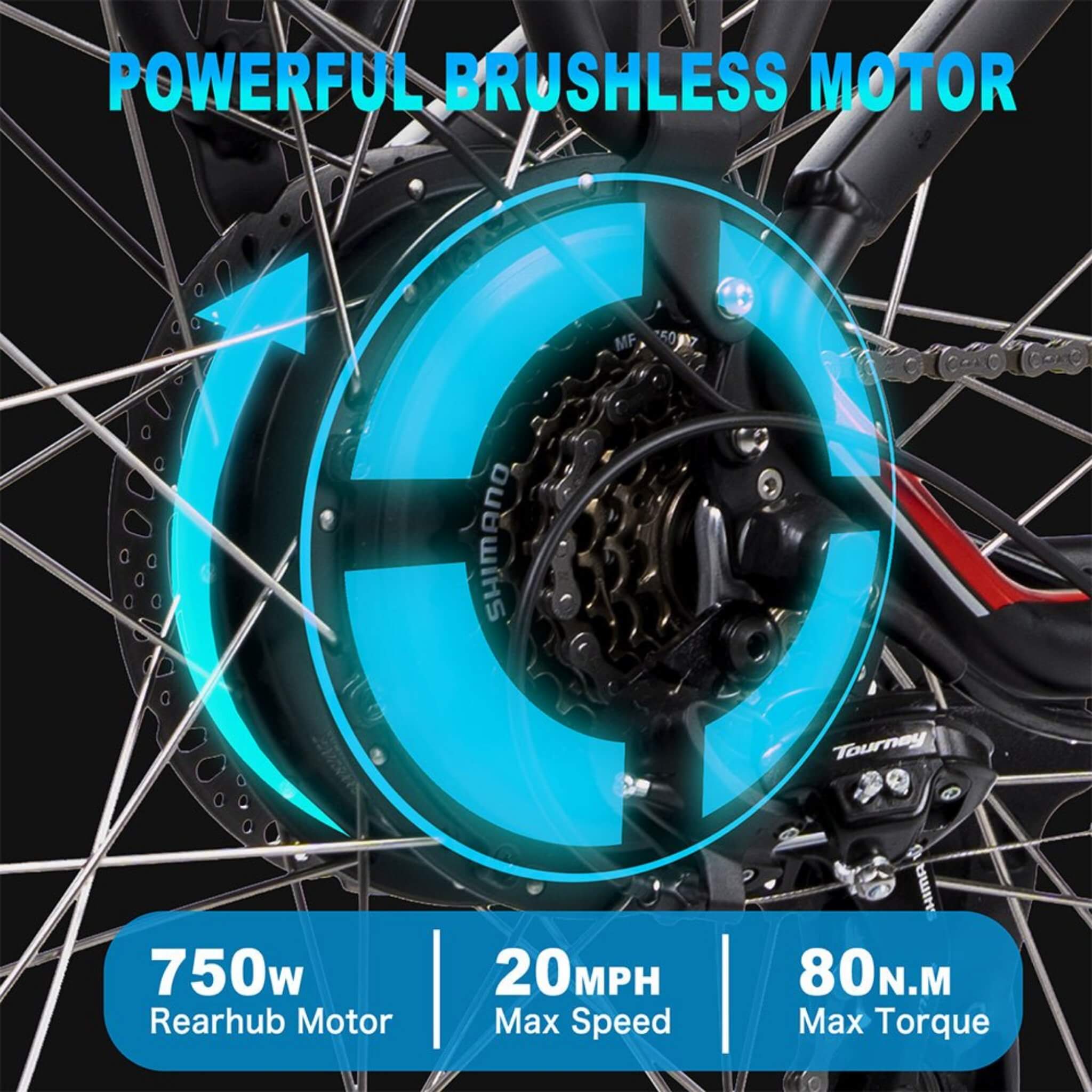 Dwmeigi MG7612 Helios 26" 48V/13AH 750W Fat Tire Electric Bike, 280LBS (SAK91253)