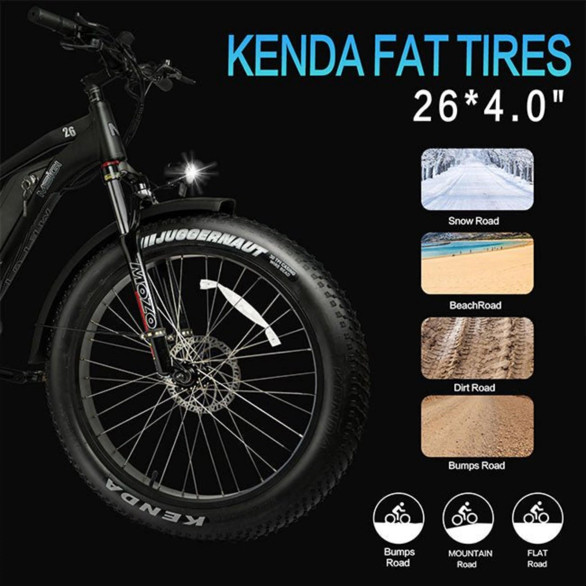 Dwmeigi MG8713 Pegasus 26" 48V/16AH 750W Fat Tire Electric Bike, 280LBS (SAK96845)
