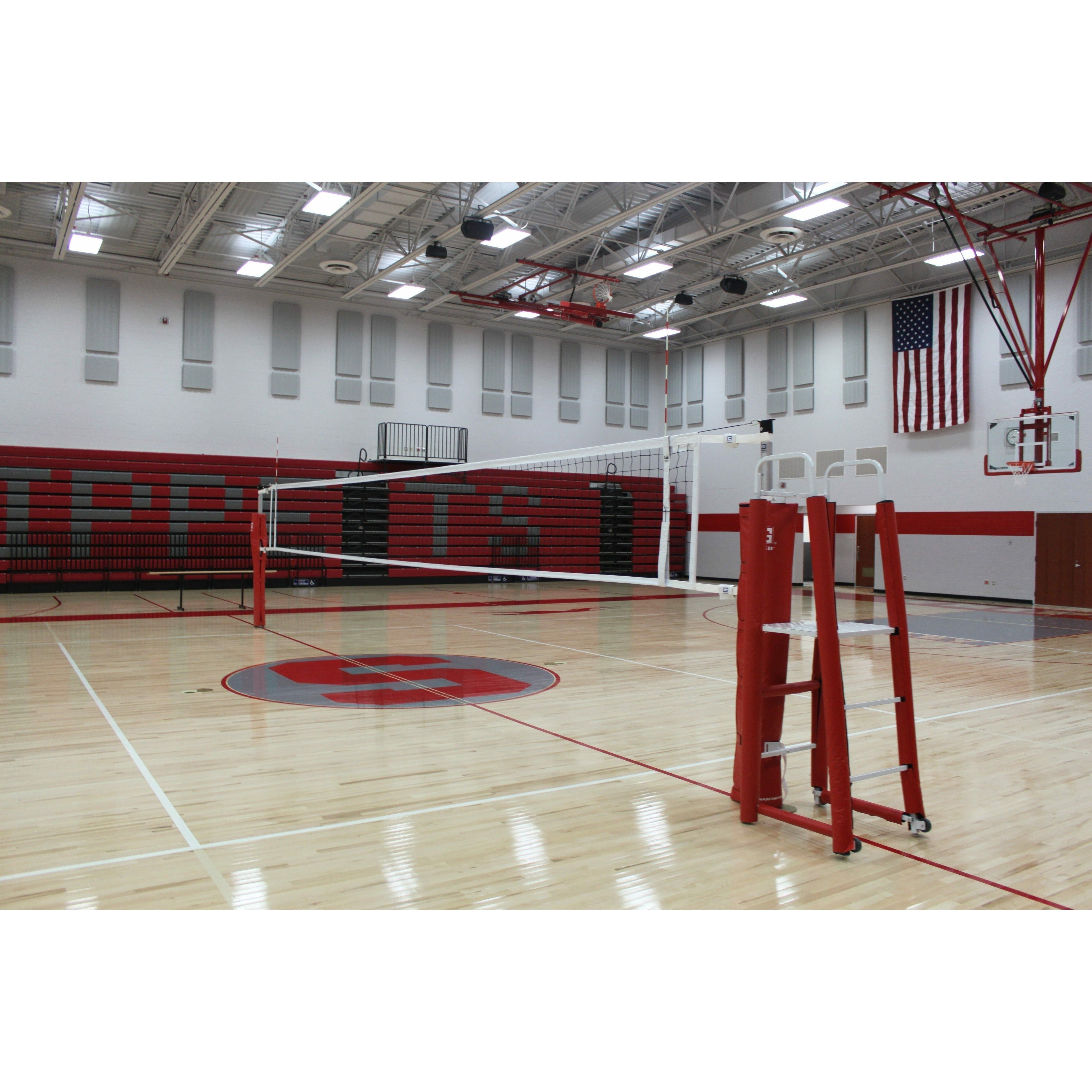 Gared Rallyline Scholastic 3-1/2" OD Telescopic One-Court Volleyball System