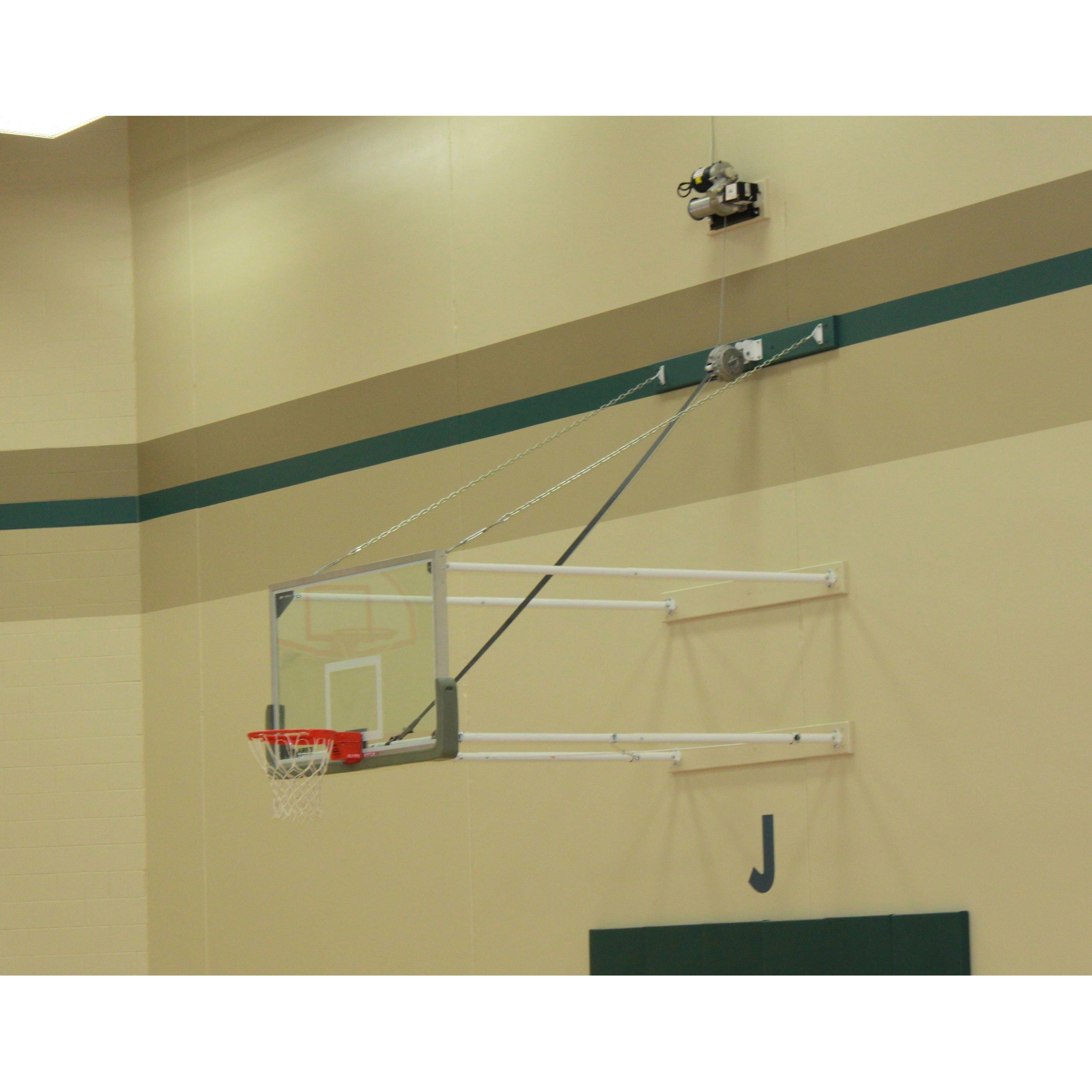 Gared 42 X 72 Fold Up Basketball Wall Mounted Package w/ Electric Height Adjuster