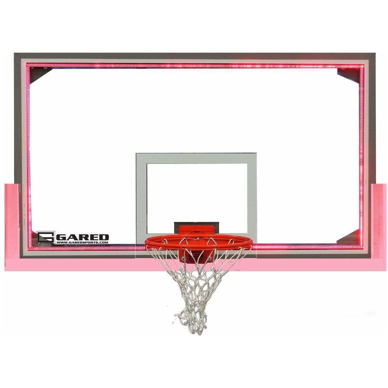 Gared 42 x 72 Glass Basketball Backboard w/ Perimeter LED Light System LXP4200LED