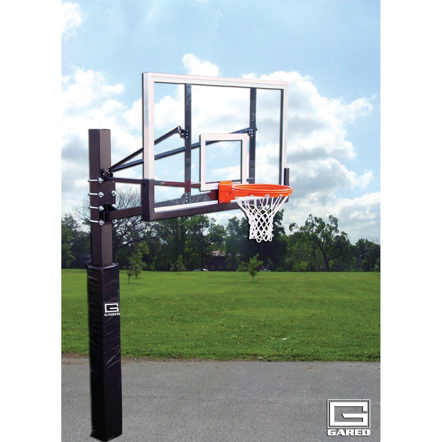 Gared Endurance 6 Square Post 5" Extension Glass Playground Basketball Hoop