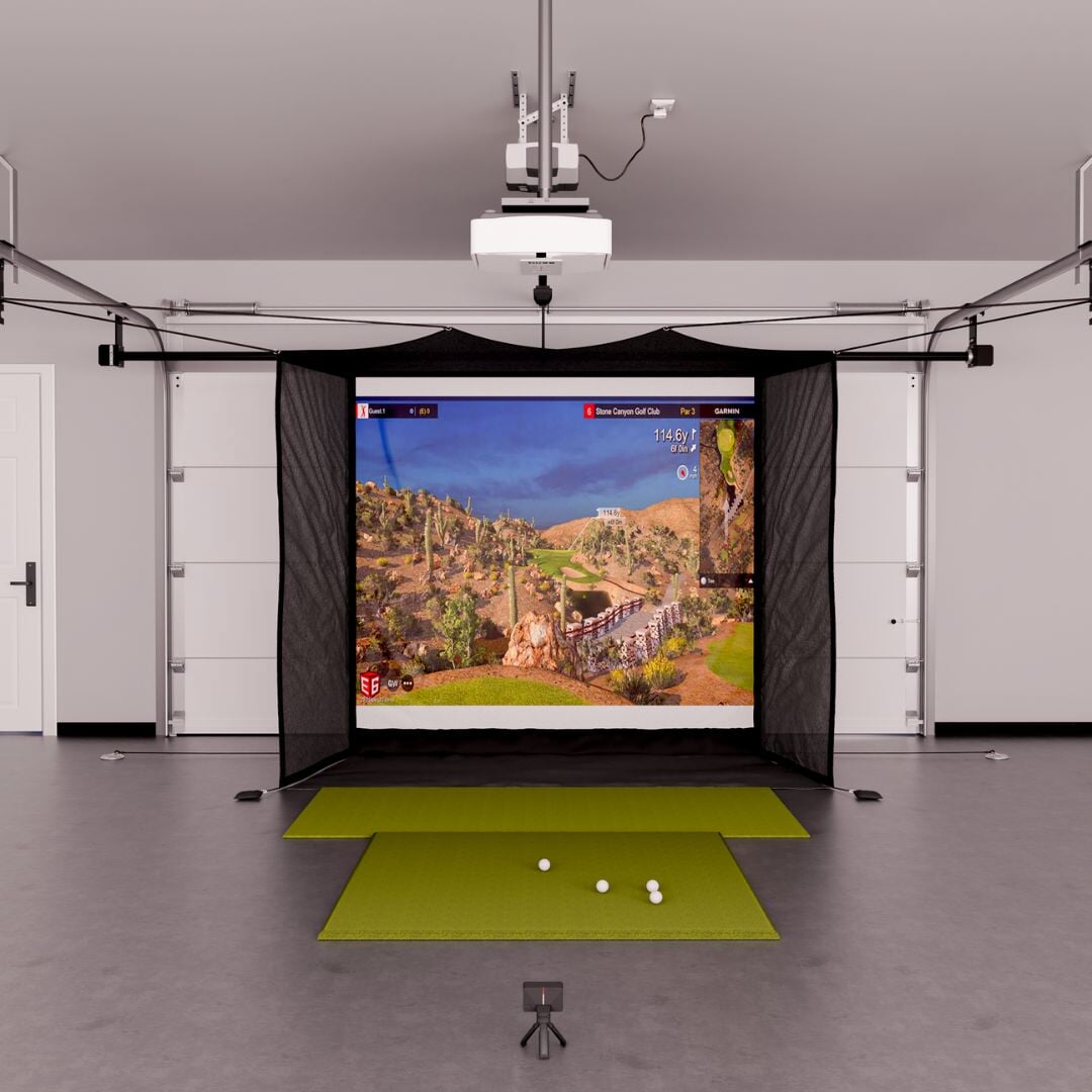 Shop Indoor Golf Garmin Approach R10 Garage Golf Simulator Package