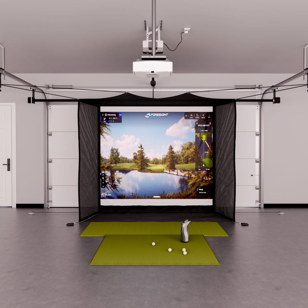 Shop Indoor Golf Bushnell Launch Pro Garage Golf Simulator Package