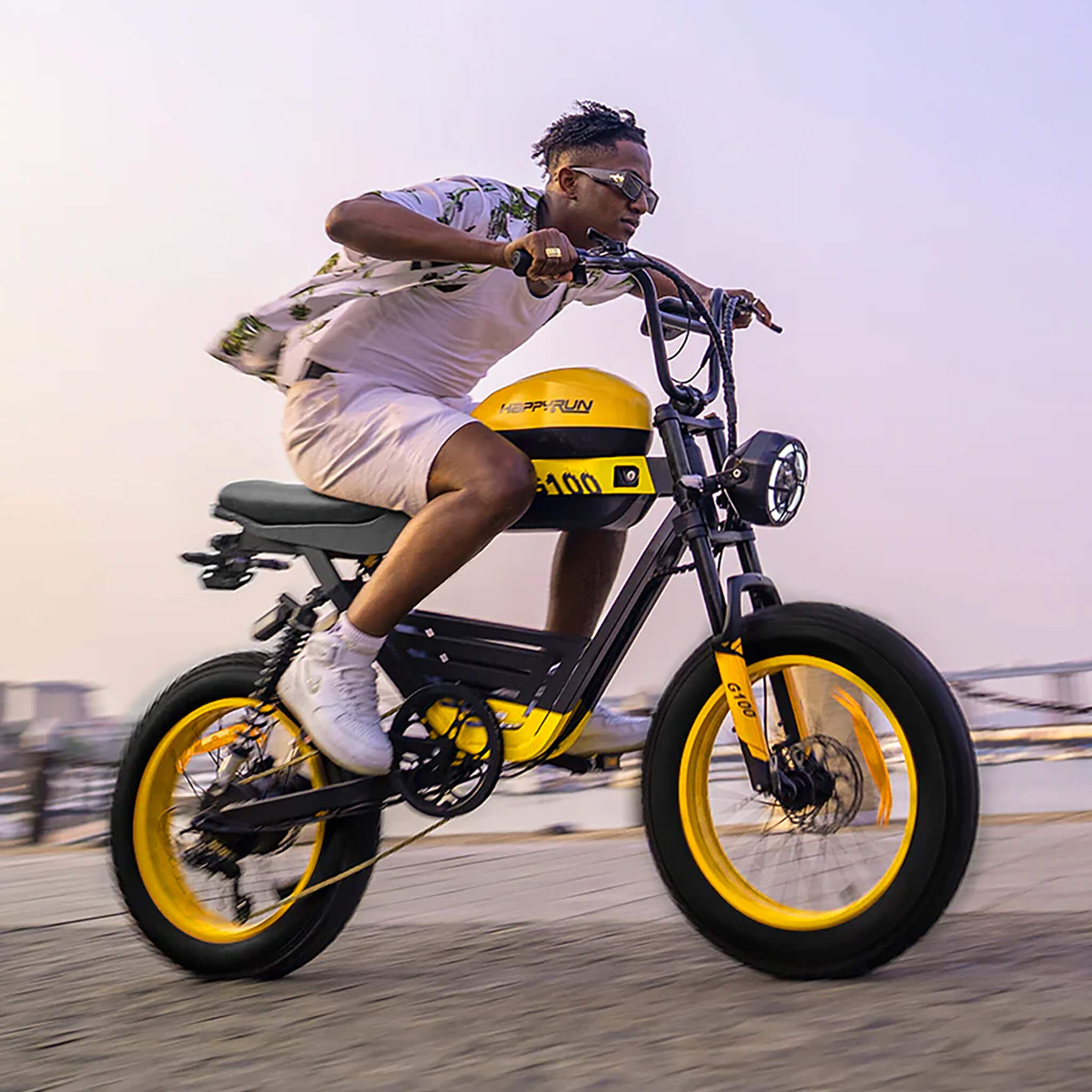 HappyRun G100 (G100 Pro) Long Distance Electric Fat Tire Bike Motorcycle (SAK95715)