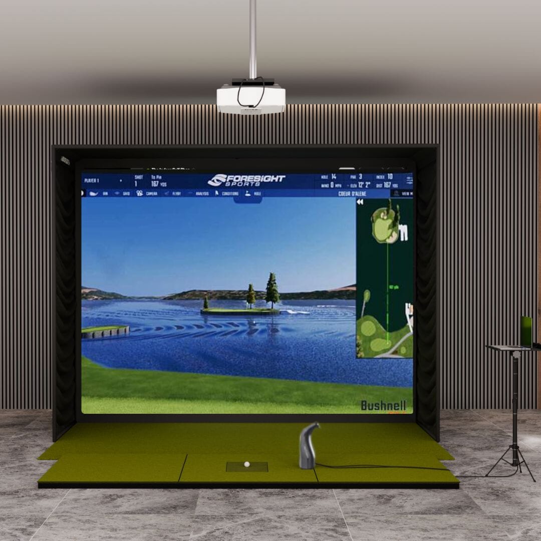 Shop Indoor Golf Bushnell Launch Pro i SIG12 Golf Simulator Package
