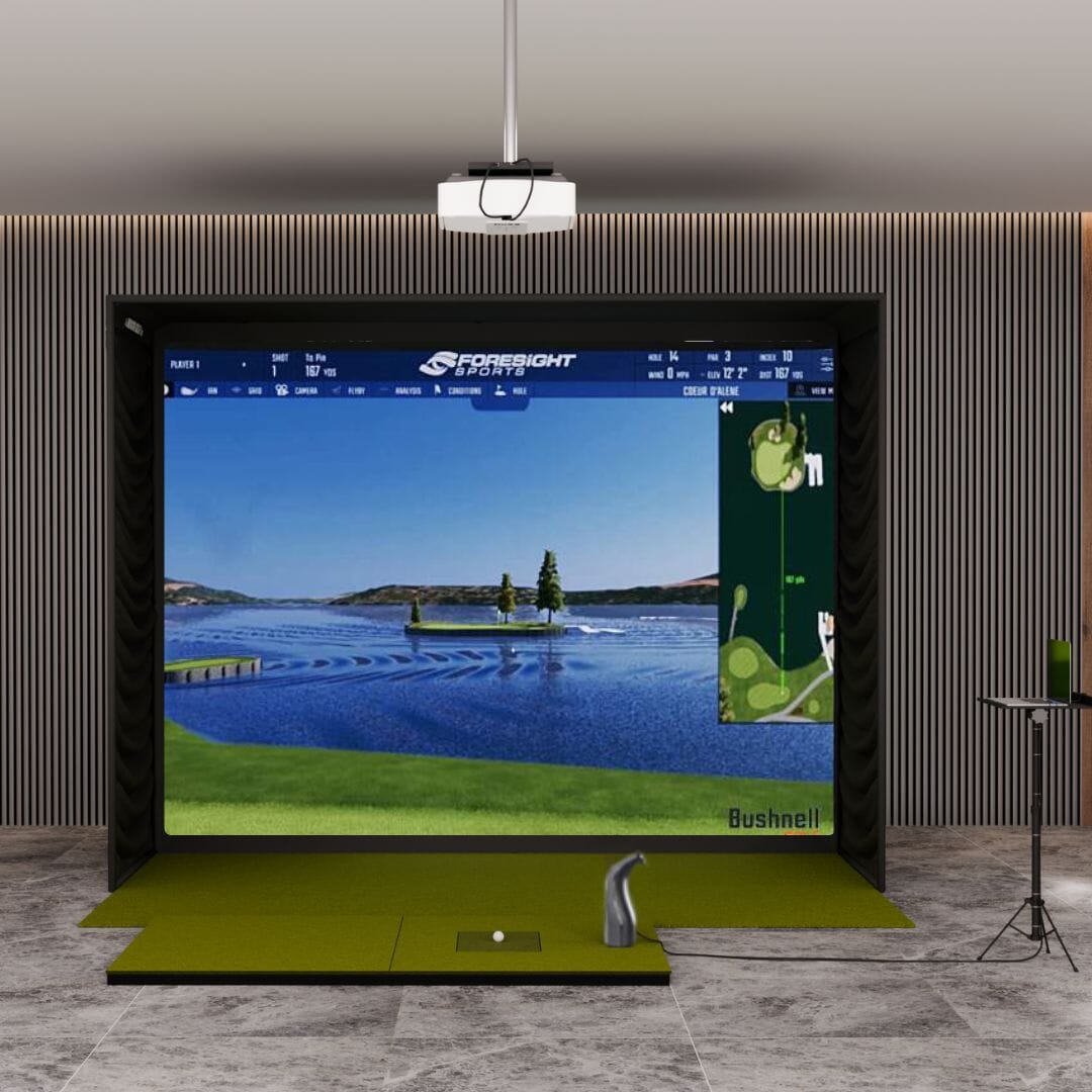 Shop Indoor Golf Bushnell Launch Pro i SIG12 Golf Simulator Package