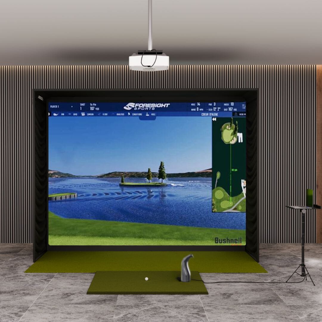Shop Indoor Golf Bushnell Launch Pro i SIG12 Golf Simulator Package