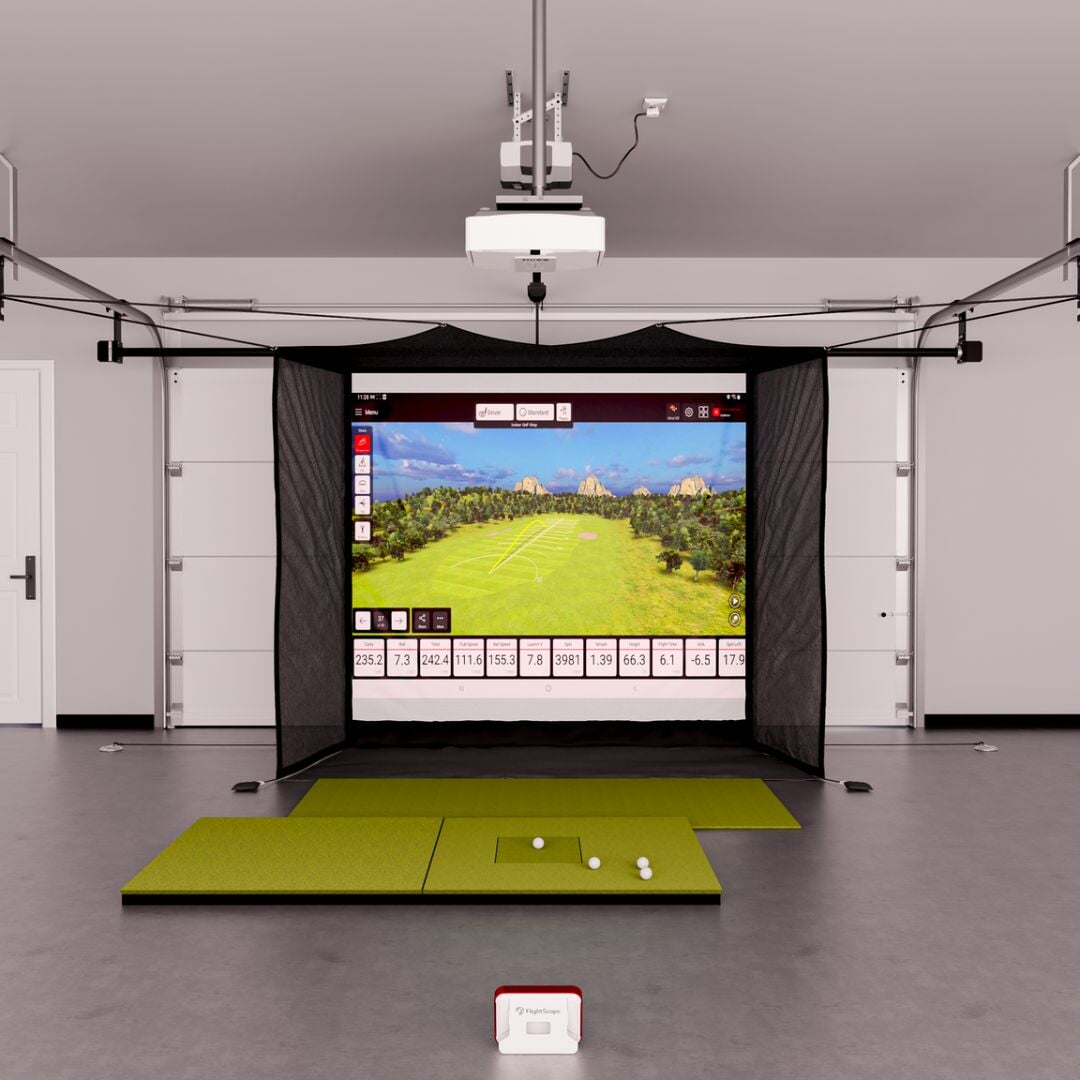 Shop Indoor Golf Flightscope Mevo+ Garage Golf Simulator Package