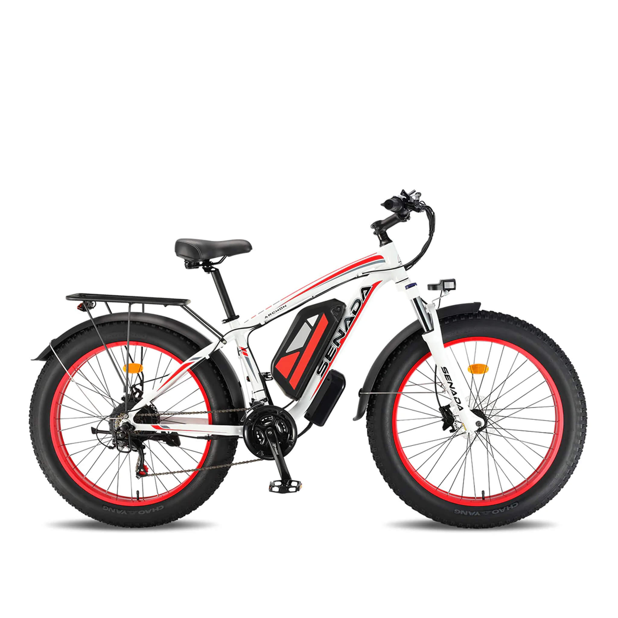 SENADA ARCHON PLUS 48V/20AH 1000W Electric All-Terrain Bike, 330LBS (SAK81953) - Blue Left Side Lifestyle View