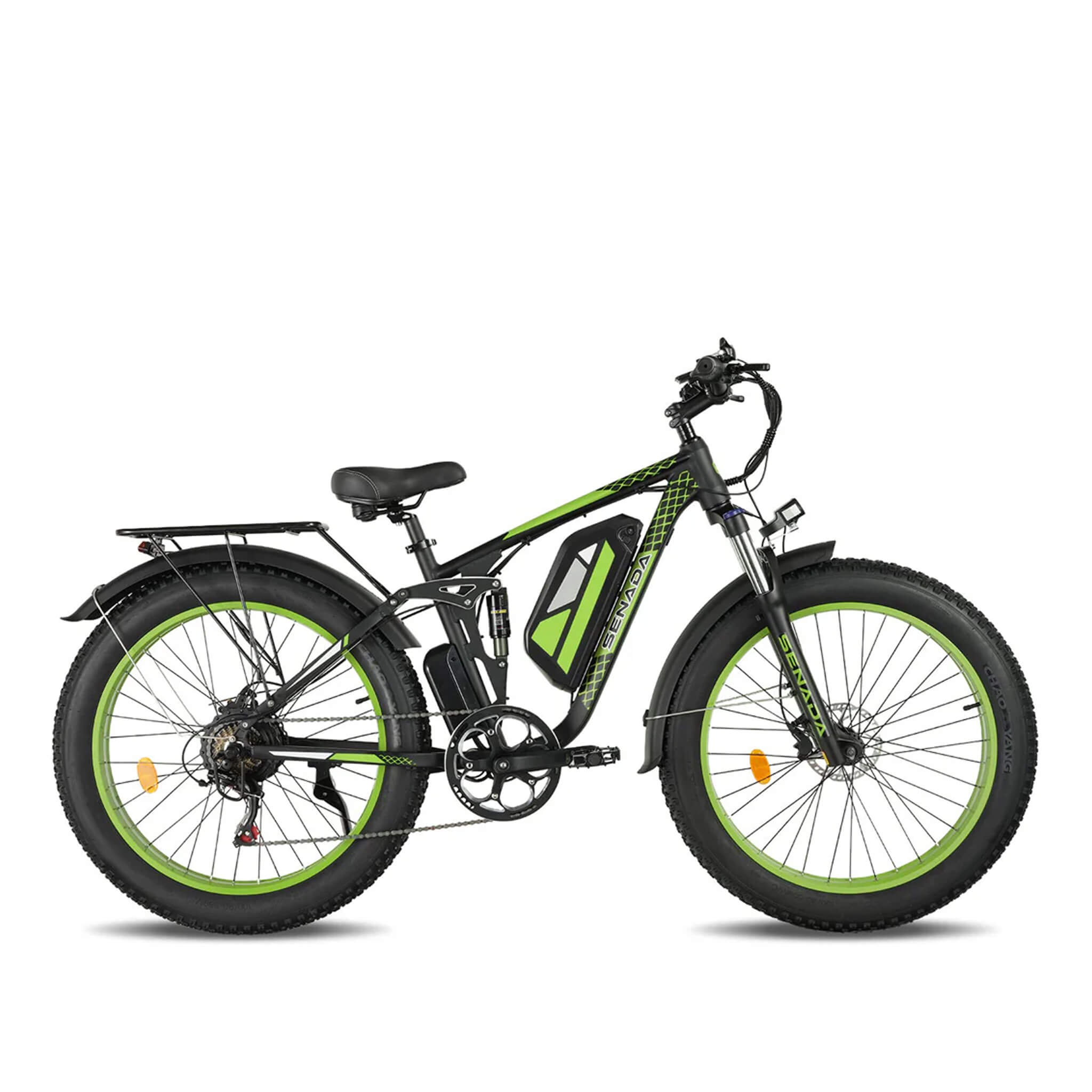 SENADA VIPER PLUS 48V/20AH 1000W Electric All-Terrain Bike, 330LBS (SAK52186) - Green Left Side Lifestyle View